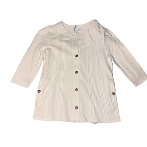 Neon Buddha White Jacket with Stretch, Relaxed Fit, Long Sleeves, NWT